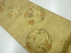 アンティーク　漆金摺箔能衣花丸文織出し袋帯（材料）